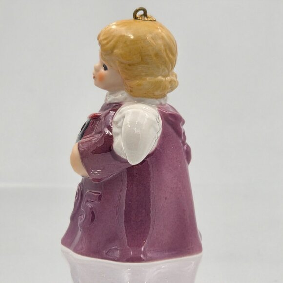 Hummel Goebel Angel Bell Ornament 1995 Purple Angel with Train 20th Ed w/Box - Picture 4 of 9